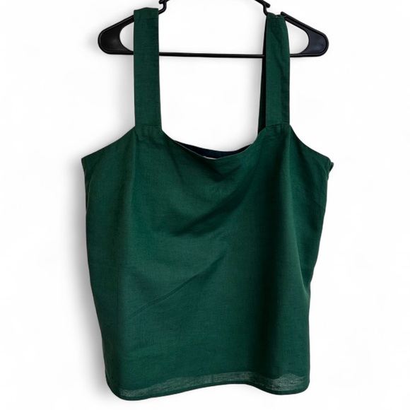 J. Crew Tops - J. Crew Deep Green Square-Neck Tank with Wide Straps
